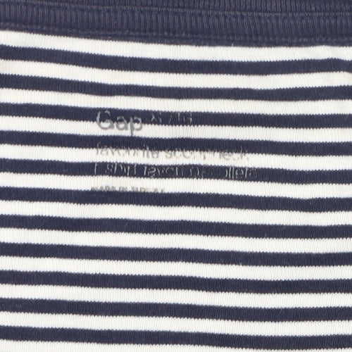 Gap Women’s Black White Striped Scoop Neck 3/4 Sleeve Cotton T-Shirt XL