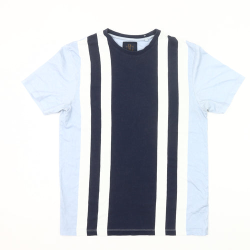 Next Men’s Blue Striped Crew Neck Cotton T-Shirt Size M