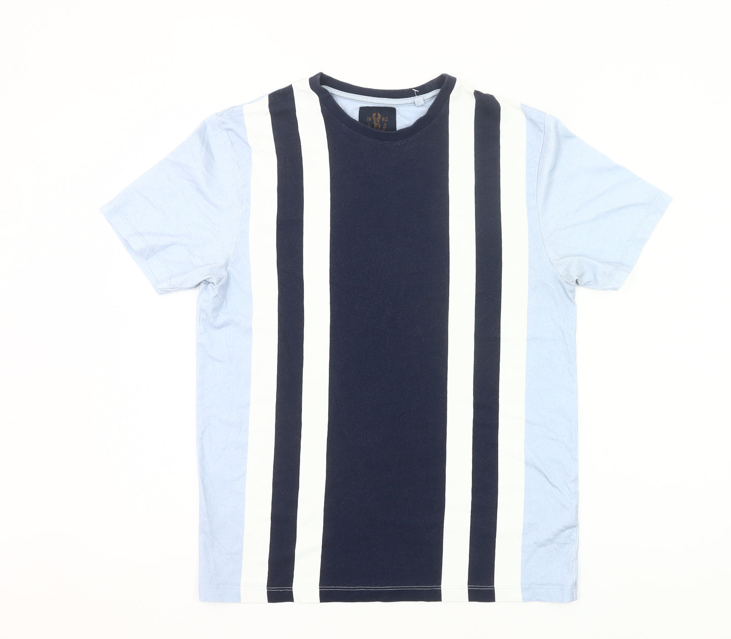 Next Men’s Blue Striped Crew Neck Cotton T-Shirt Size M