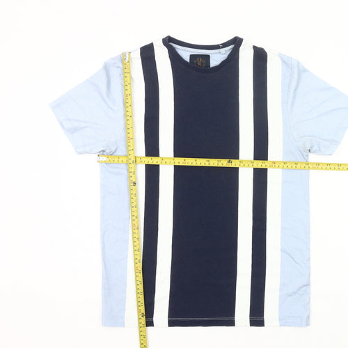 Next Men’s Blue Striped Crew Neck Cotton T-Shirt Size M