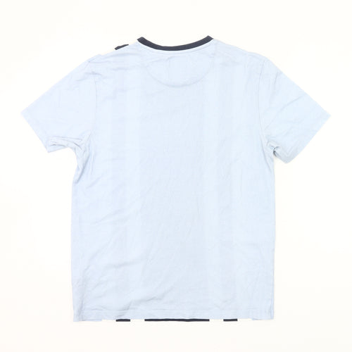 Next Men’s Blue Striped Crew Neck Cotton T-Shirt Size M