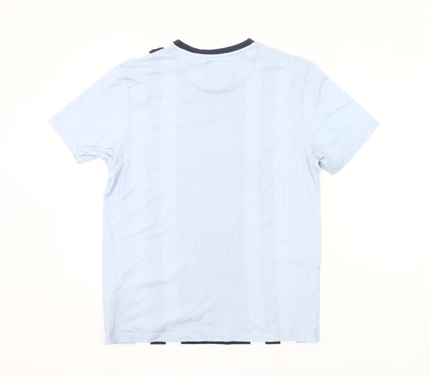 Next Men’s Blue Striped Crew Neck Cotton T-Shirt Size M