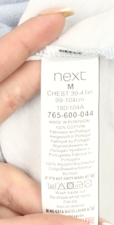 Next Men’s Blue Striped Crew Neck Cotton T-Shirt Size M