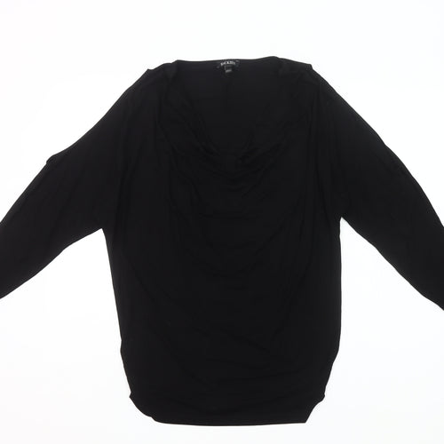 Baukjen Womens Black Tunic Blouse Size M Cowl Neck 3/4 Sleeve Viscose