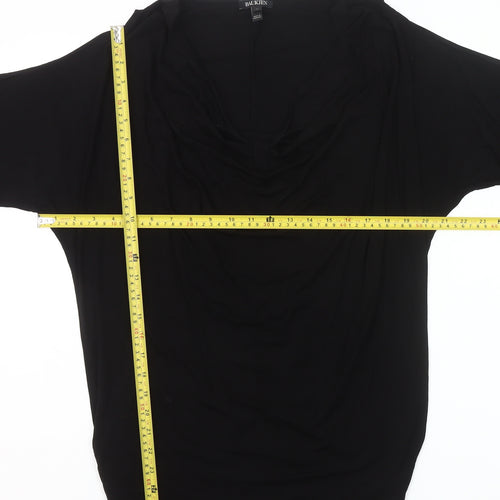 Baukjen Womens Black Tunic Blouse Size M Cowl Neck 3/4 Sleeve Viscose