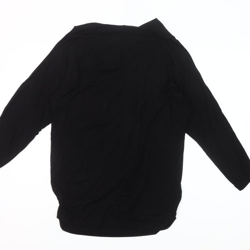Baukjen Womens Black Tunic Blouse Size M Cowl Neck 3/4 Sleeve Viscose