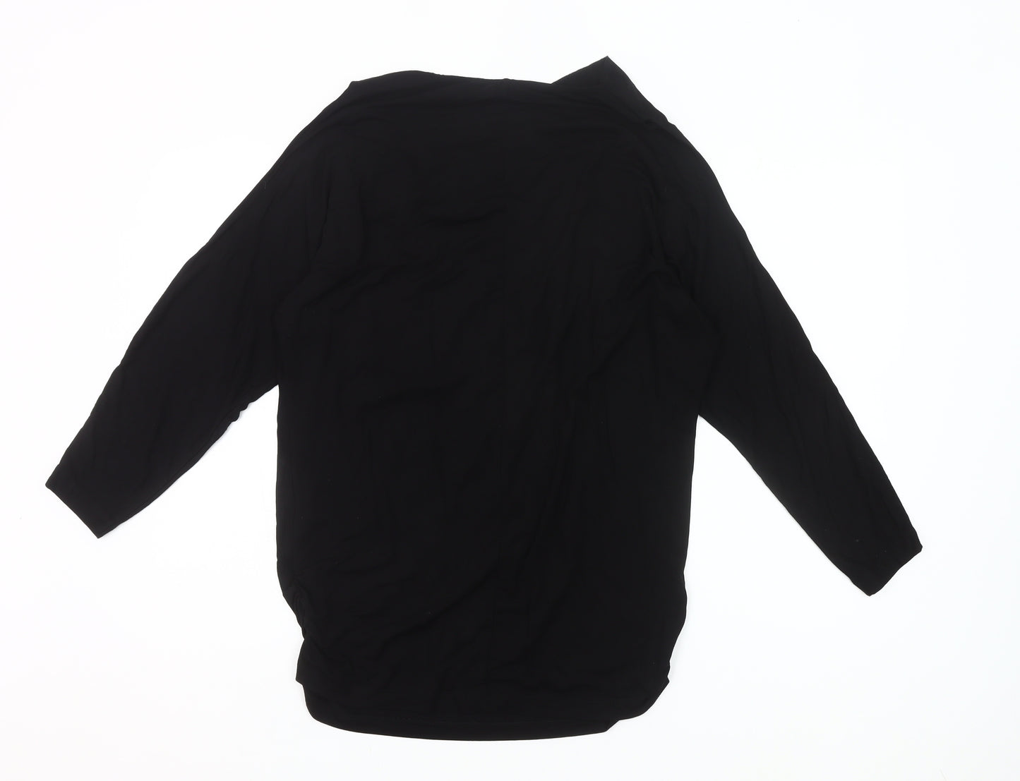 Baukjen Womens Black Tunic Blouse Size M Cowl Neck 3/4 Sleeve Viscose