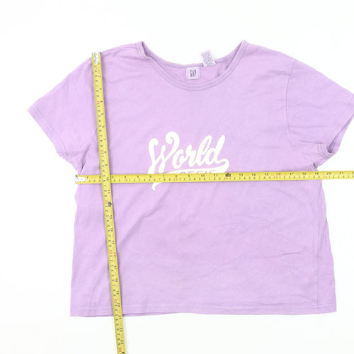 GAP Women’s Purple Cotton T-Shirt L Crew Neck Short Sleeve Casual