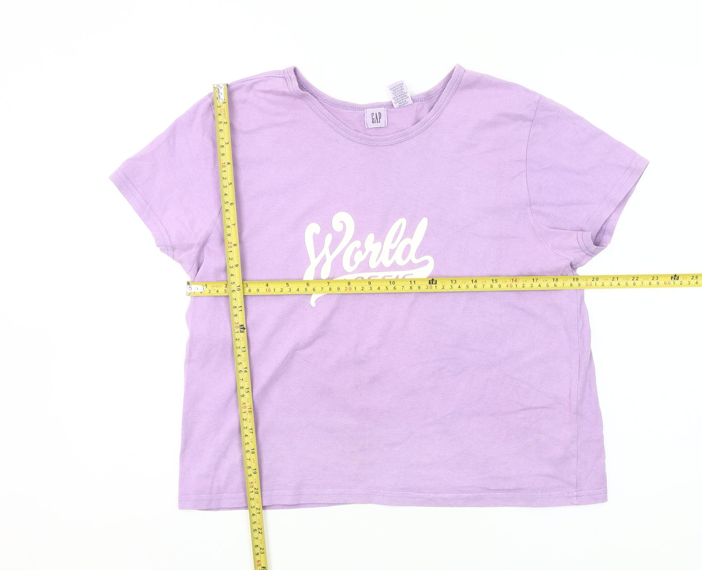 GAP Women’s Purple Cotton T-Shirt L Crew Neck Short Sleeve Casual