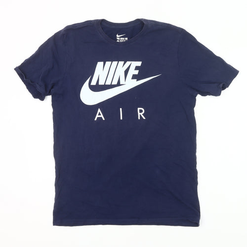 Nike Men's Blue Large Athletic Fit Sports Graphic T-Shirt