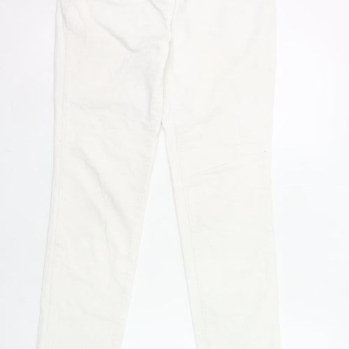 Caroll Womens White Corduroy Chino Trousers Size 12 Straight Fit