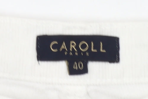 Caroll Womens White Corduroy Chino Trousers Size 12 Straight Fit