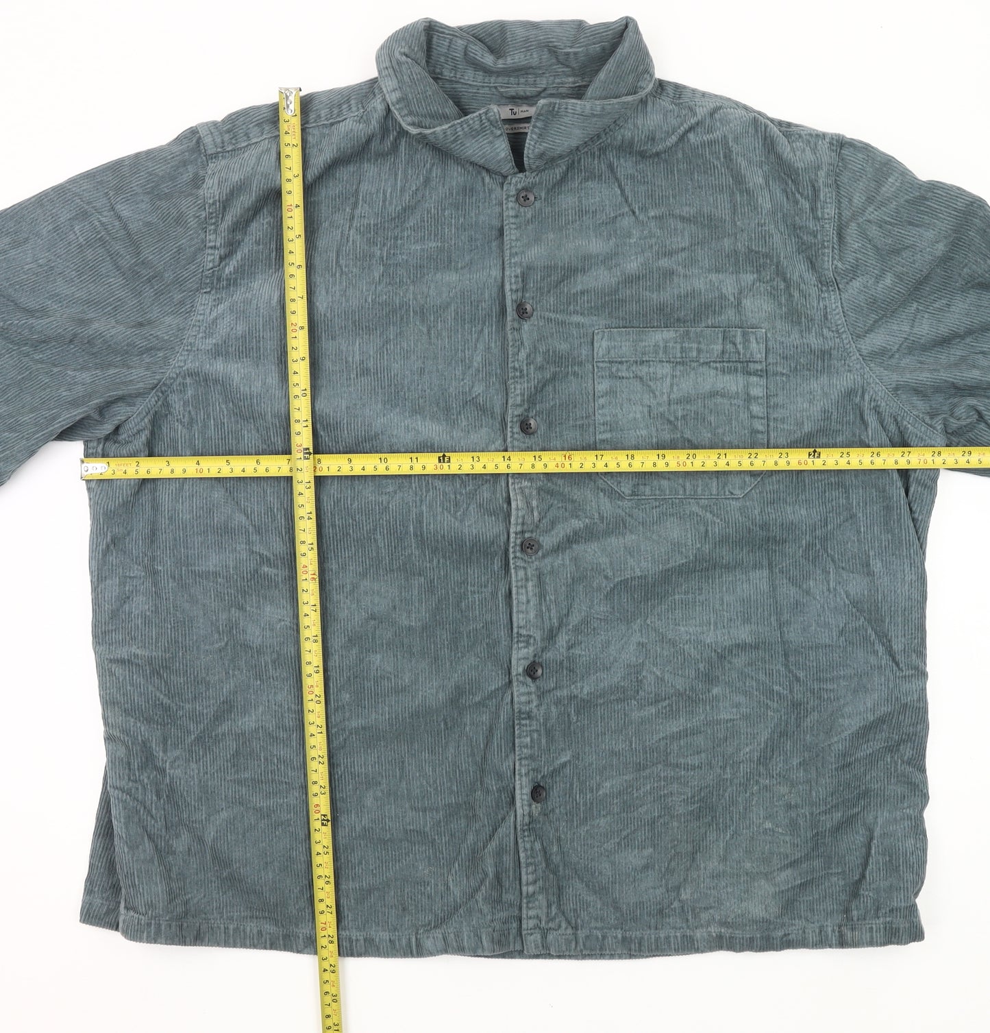 Tu Men's Green Corduroy 3XL 51-53" Long Sleeve Button-Up Shirt