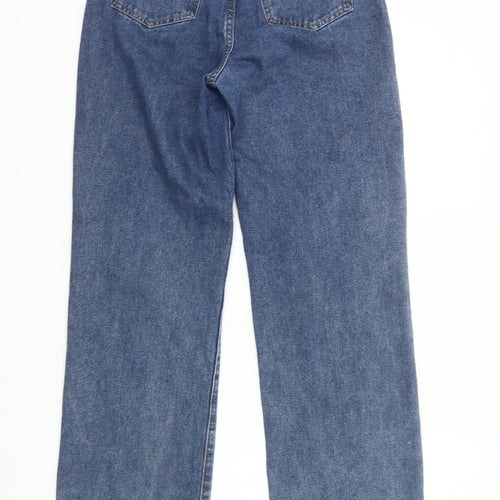 Cider Womens Blue XS High Rise Distressed Straight Jeans