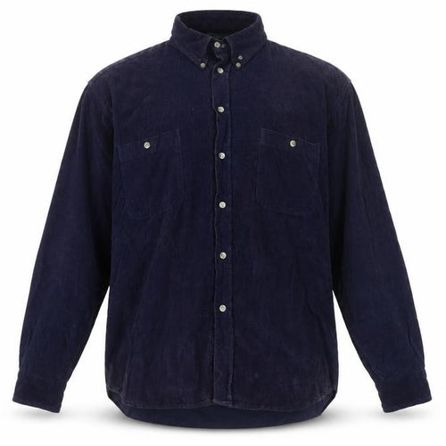 River Trader Men’s Blue Corduroy Button-Up Shirt XL Long Sleeve