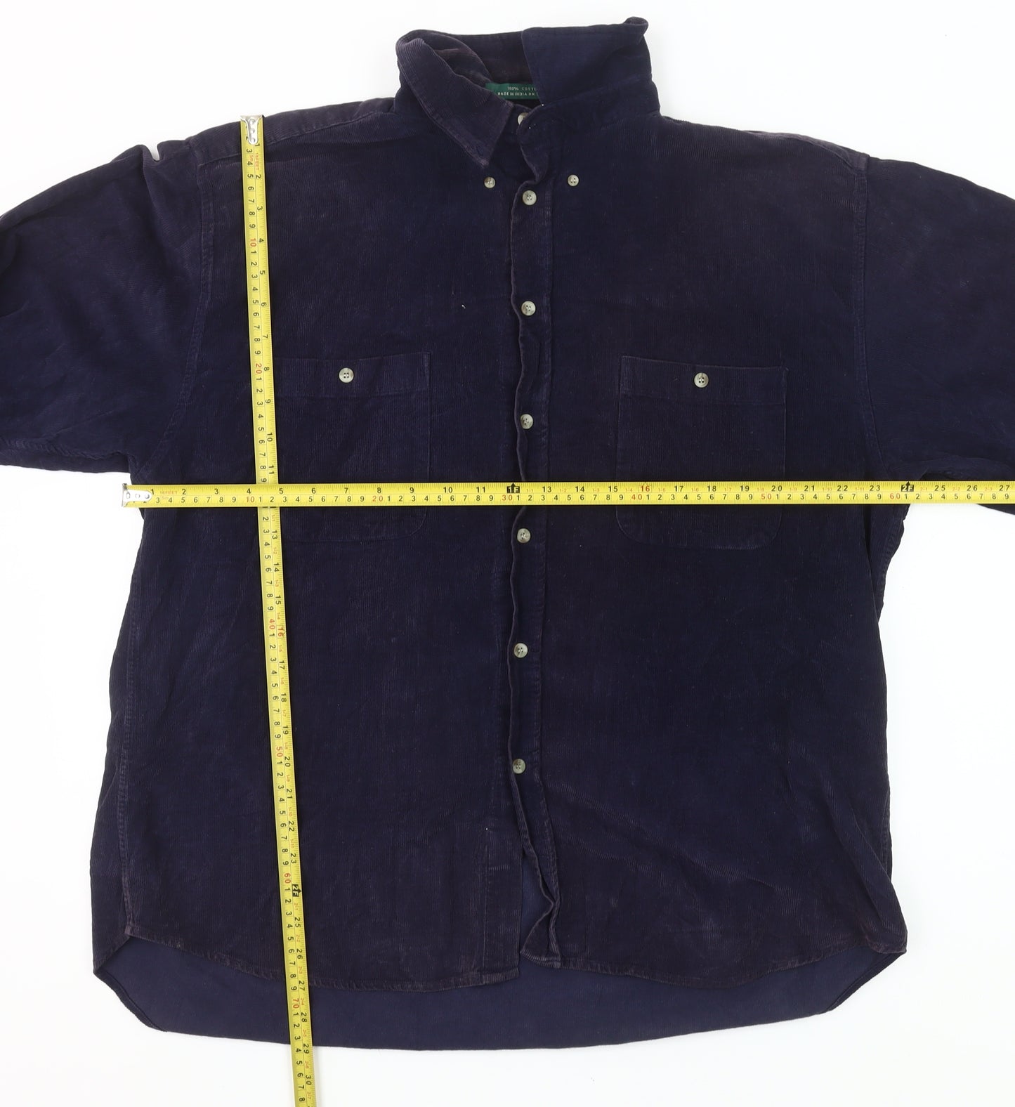 River Trader Men’s Blue Corduroy Button-Up Shirt XL Long Sleeve