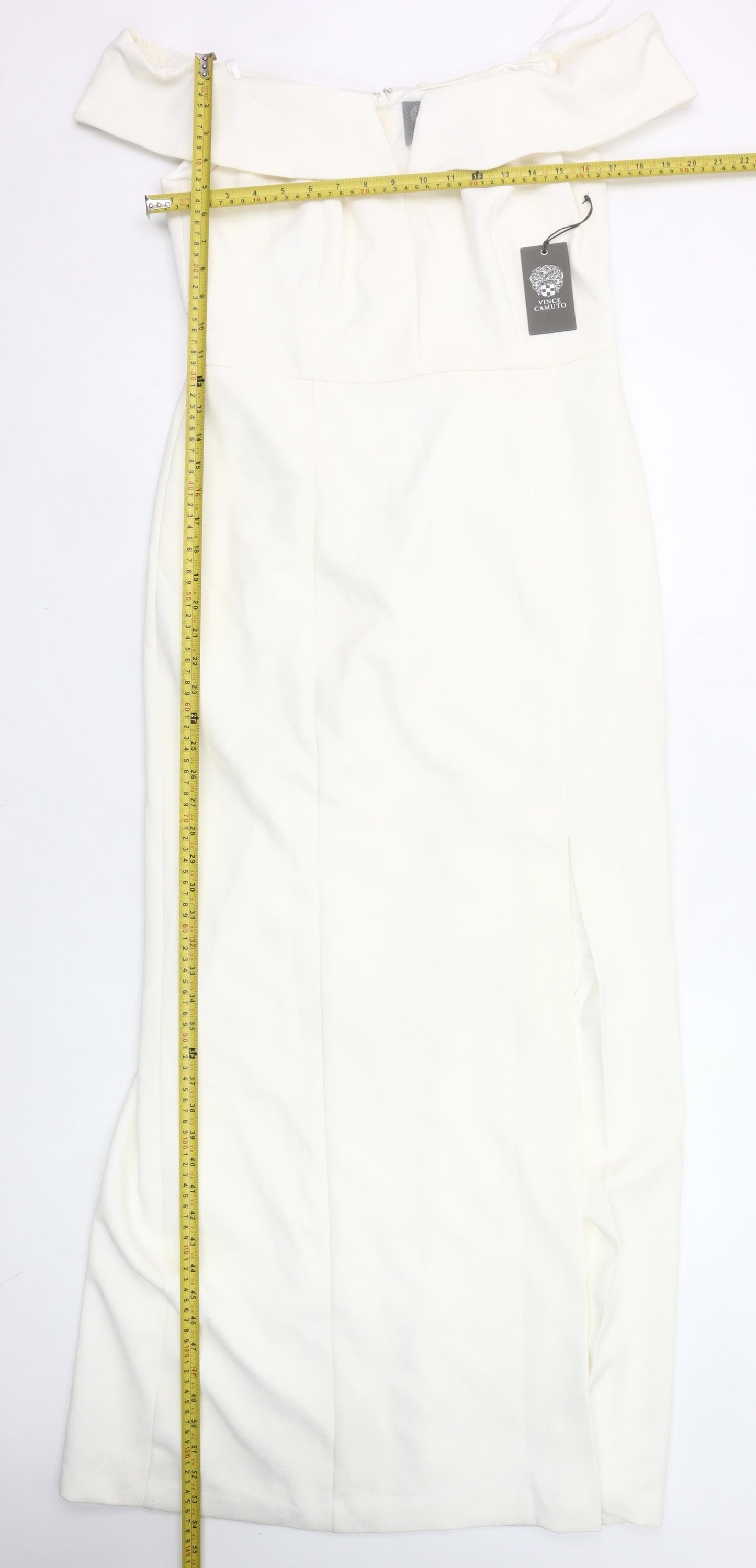 Vince Camuto Womens White Off Shoulder Sheath Dress Size 12