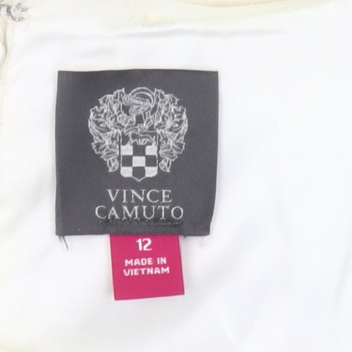 Vince Camuto Womens White Off Shoulder Sheath Dress Size 12