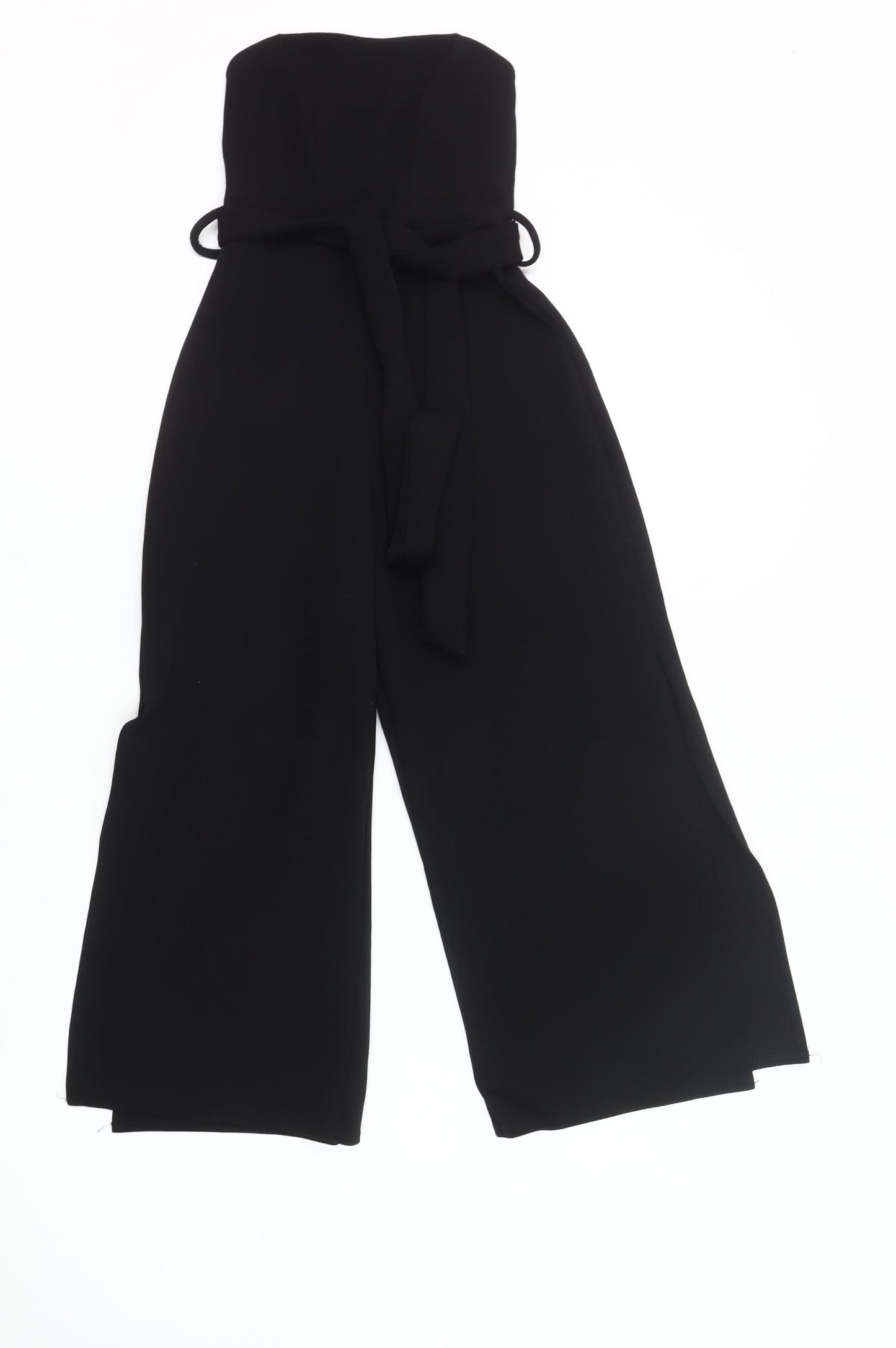 Boohoo Women’s Black Strapless Wide Leg Jumpsuit UK 6 Petite