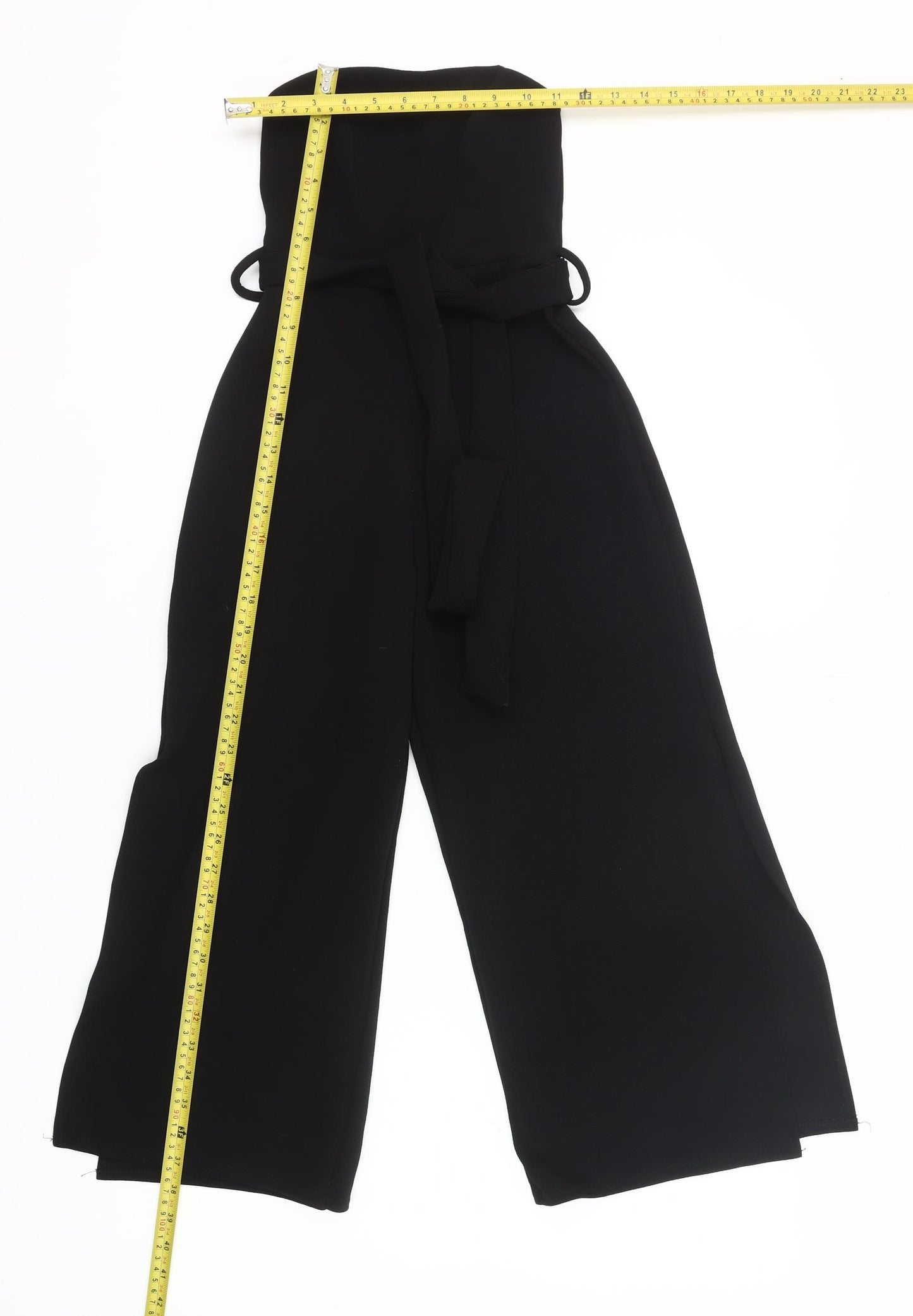 Boohoo Women’s Black Strapless Wide Leg Jumpsuit UK 6 Petite
