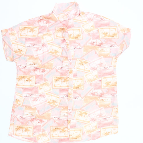 ASOS DESIGN Women’s Multicoloured Holiday Print Button-Up Shirt UK 12