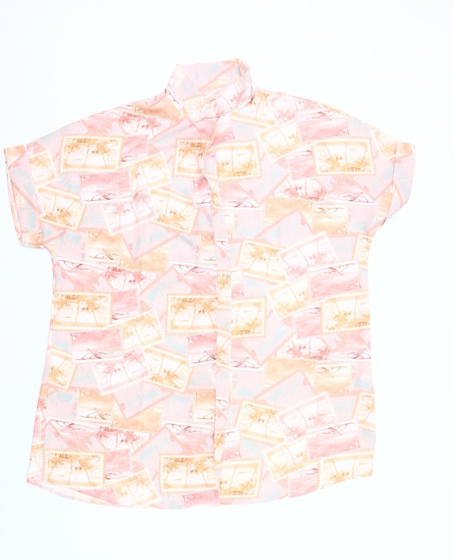 ASOS DESIGN Women’s Multicoloured Holiday Print Button-Up Shirt UK 12