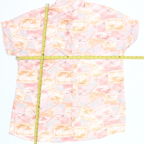 ASOS DESIGN Women’s Multicoloured Holiday Print Button-Up Shirt UK 12