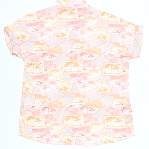 ASOS DESIGN Women’s Multicoloured Holiday Print Button-Up Shirt UK 12