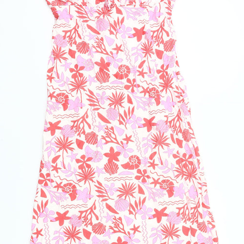 New Look Women’s Multicoloured Floral Midi A-Line Puff Sleeve Dress UK 14