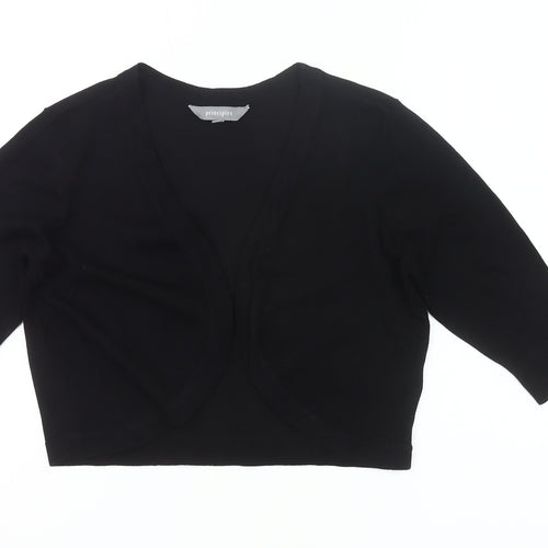 Principles Women’s Black Viscose Blend V-Neck Cardigan Size 14