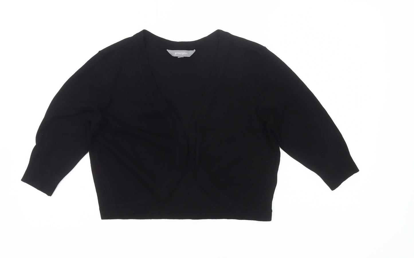 Principles Women’s Black Viscose Blend V-Neck Cardigan Size 14