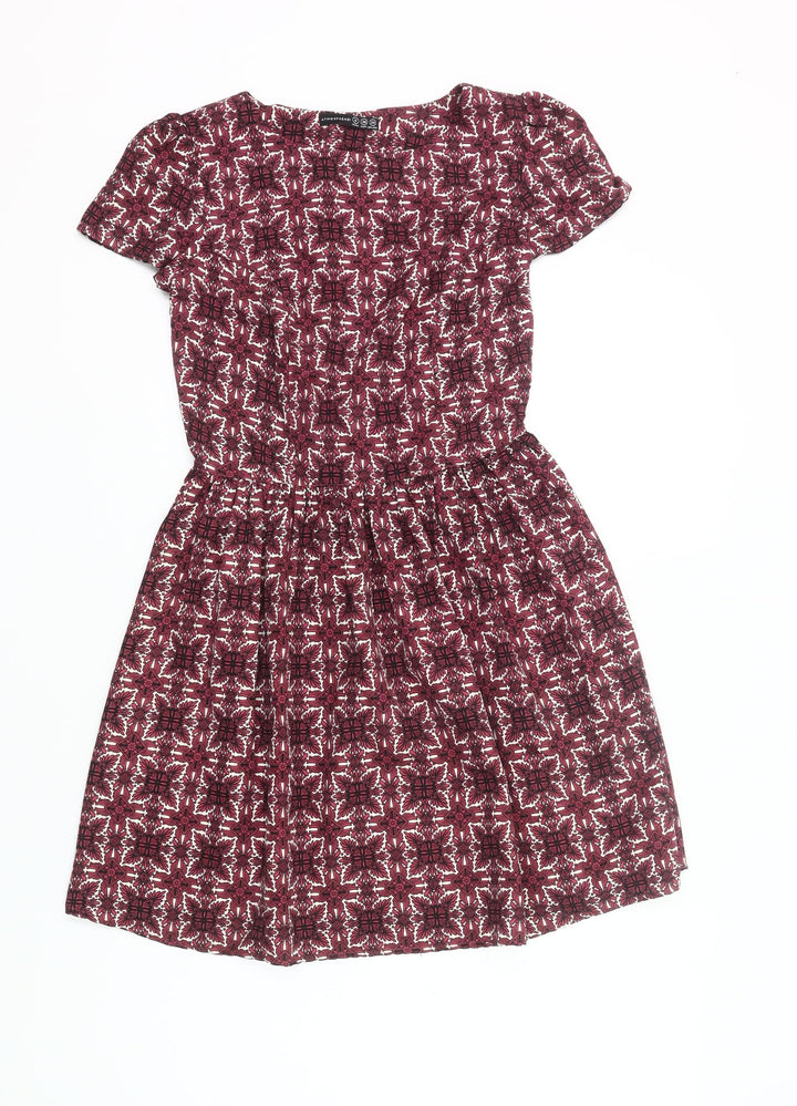 Atmosphere Women’s Red Geometric Skater Dress Size 8