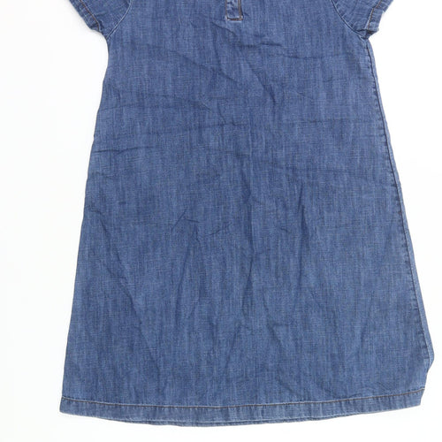 Tu Girls Blue Denim Cotton Shift Dress 12 Years Knee Length Casual