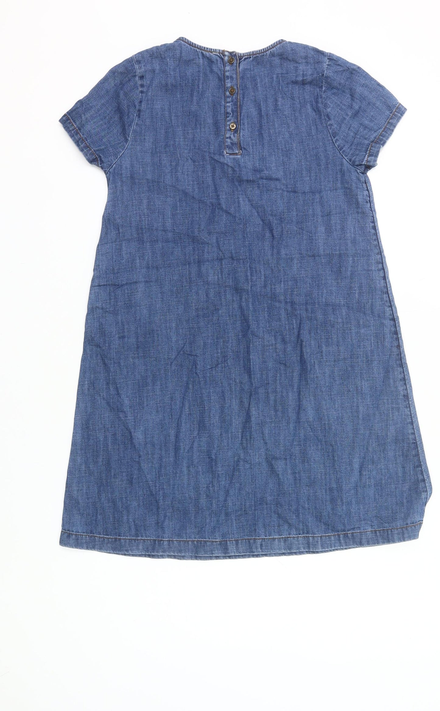 Tu Girls Blue Denim Cotton Shift Dress 12 Years Knee Length Casual