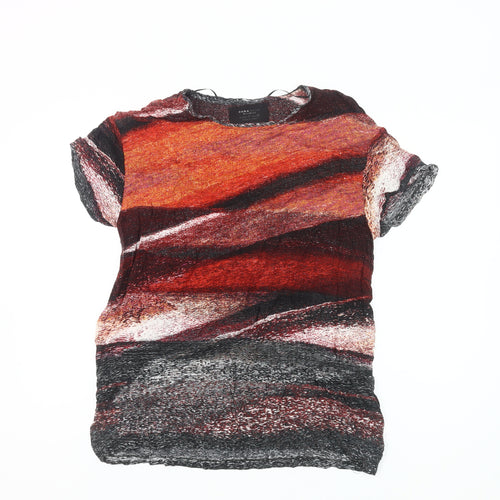 Zara Womens Multicoloured Art Print Viscose T-Shirt Size S