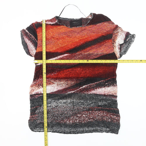 Zara Womens Multicoloured Art Print Viscose T-Shirt Size S