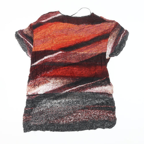 Zara Womens Multicoloured Art Print Viscose T-Shirt Size S