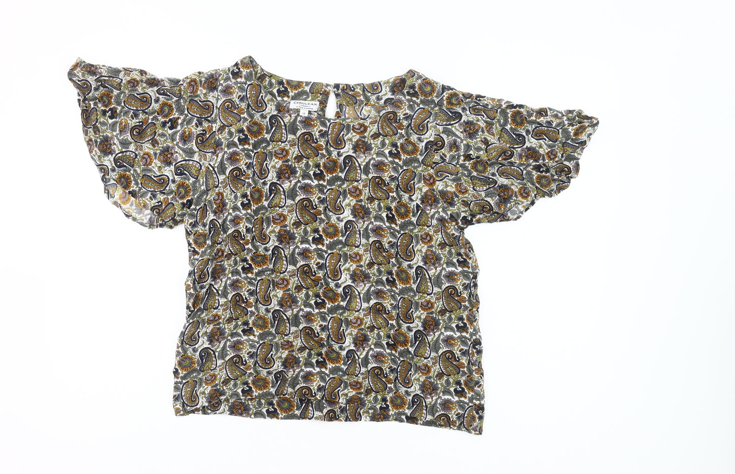Cerulean Women’s Multicoloured Paisley Blouse Size 14 Rayon Tunic
