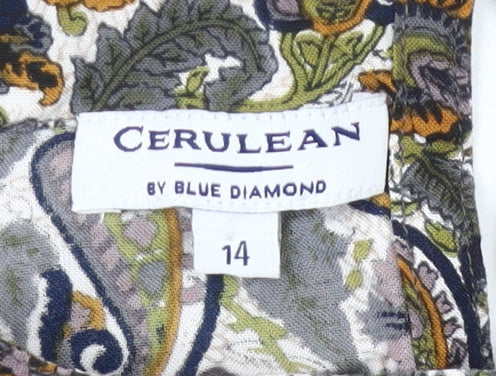 Cerulean Women’s Multicoloured Paisley Blouse Size 14 Rayon Tunic