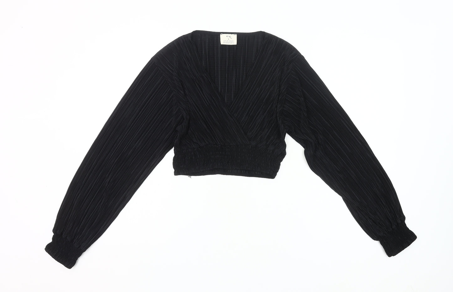 Pins and Needles Women’s Black Wrap Blouse Size S Long Sleeve