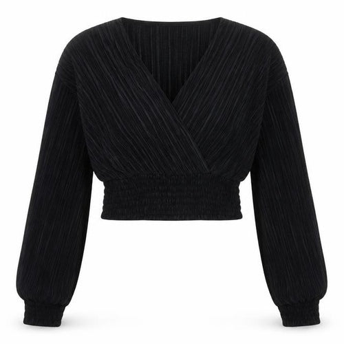 Pins and Needles Women’s Black Wrap Blouse Size S Long Sleeve