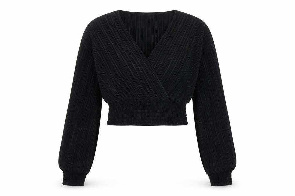 Pins and Needles Women’s Black Wrap Blouse Size S Long Sleeve