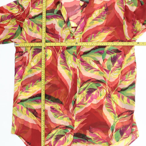 Matalan Womens Multicoloured Size 14 Tropical Chiffon Button-Up Tunic Shirt