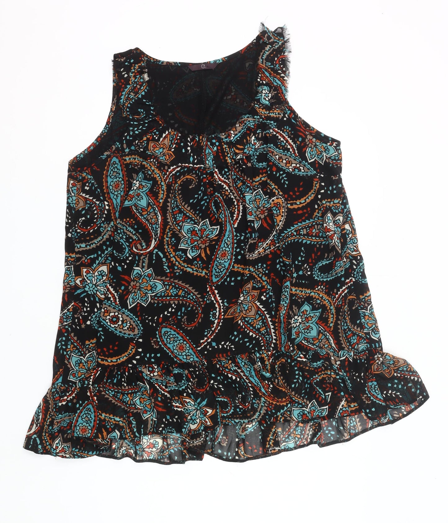 E-vie Womens Multicoloured Paisley Sleeveless Tunic Blouse Size 22