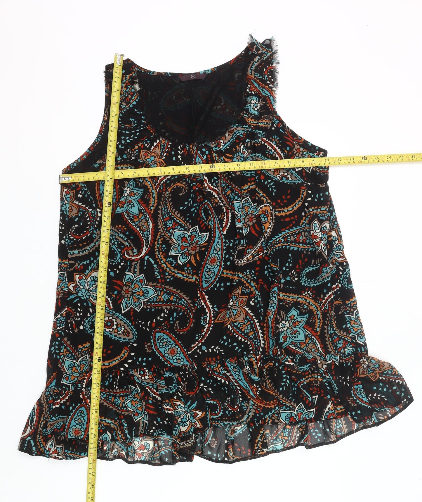 E-vie Womens Multicoloured Paisley Sleeveless Tunic Blouse Size 22