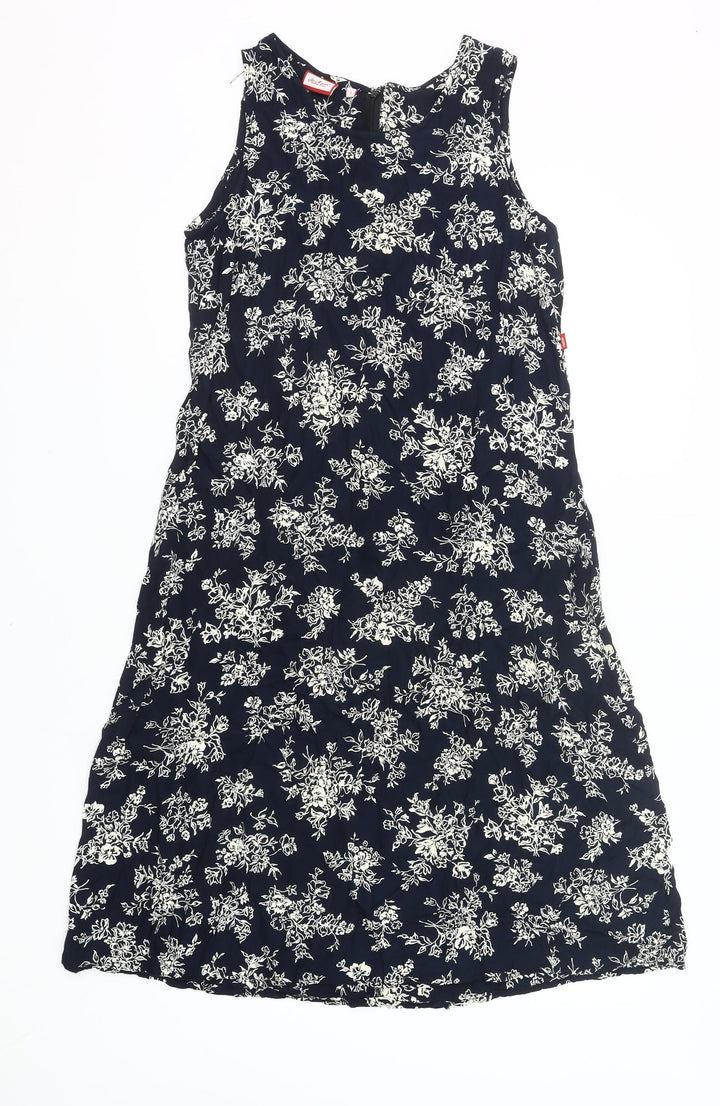 Jackpot Women’s Blue Floral Sleeveless Shift Dress Size S