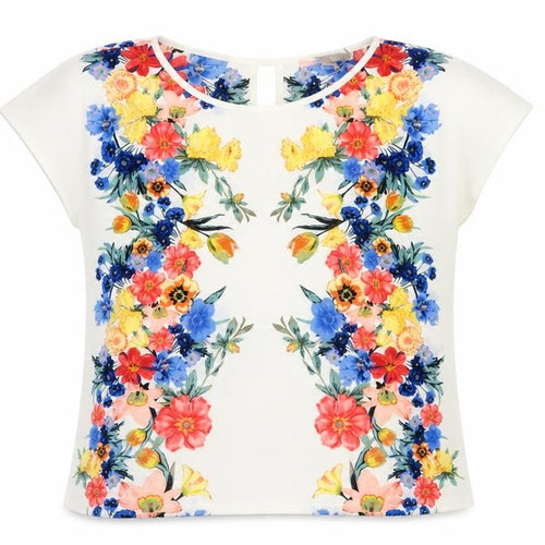 Forever 21 Women’s Multicoloured Floral Chiffon T-Shirt Size S
