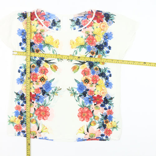 Forever 21 Women’s Multicoloured Floral Chiffon T-Shirt Size S