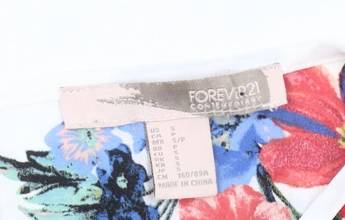 Forever 21 Women’s Multicoloured Floral Chiffon T-Shirt Size S
