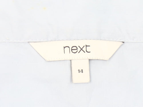 Next Women Blue Cotton Off Shoulder Blouse UK 14 3/4 Sleeve